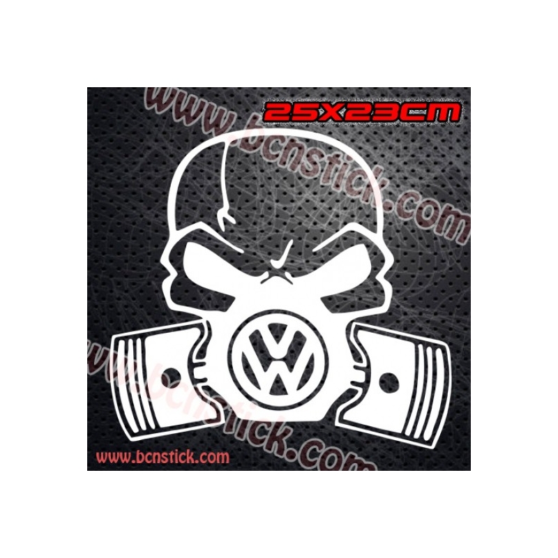 2X Logo vinilo "Calavera VW - Toxico" volkswagen 23x25cm