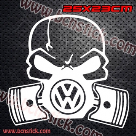 2X Logo vinilo "Calavera VW - Toxico" volkswagen 23x25cm