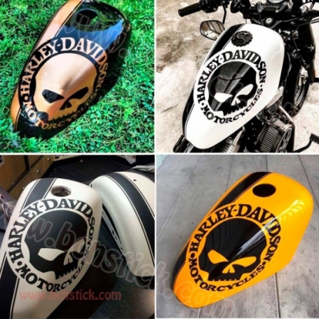 2 PEGATINAS HARLEY Davidson calavera depósito casco stickers moto  reflectante EUR 10,00 - PicClick FR