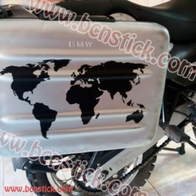 2x Mapa del mundo para maletas del moto 38x20cm
