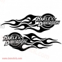 2x pegatinas "Harley Davidson Fuego"