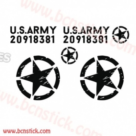 Kit de vinilos adhesivos "Estrellas Militar"