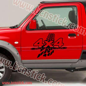 Pegatina 4X4 OFF ROAD con huellas de rueda