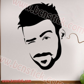Vinilo barbería o peluquería con silueta de hombre