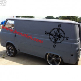 Sticker Rosa de vientos 60x60cm furgo camper